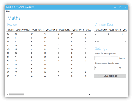 Multiple Choice Marker